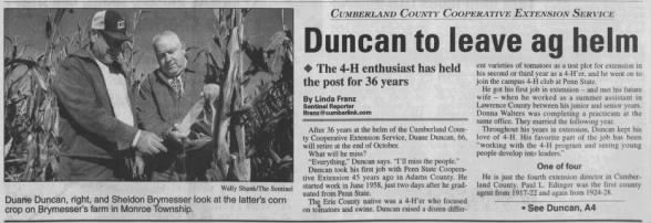 Clipping from The Sentinel